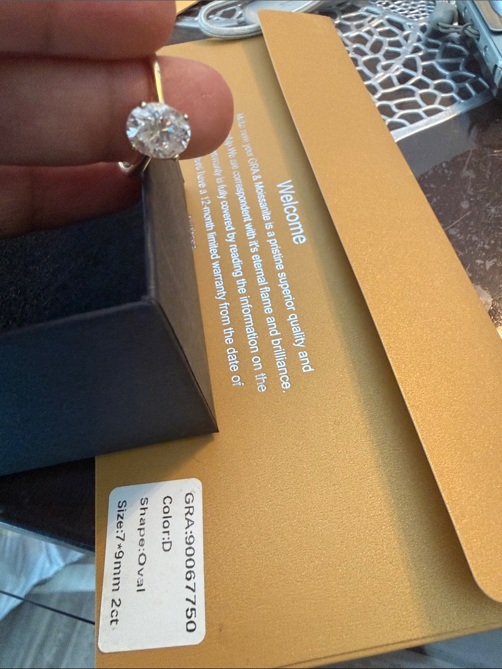Classic Solitaire Oval Moissanite Ring in 18k gold plated